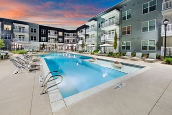 Twilight pool view